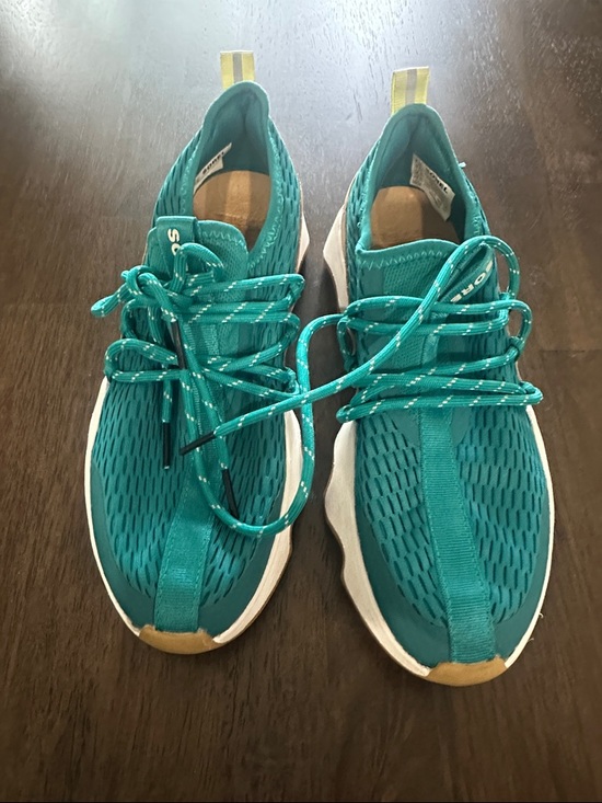 Sorel Shoes - SOREL Teal Kinetic Impact II Lace Athletic Sneakers with Yellow Accent Size 7.5